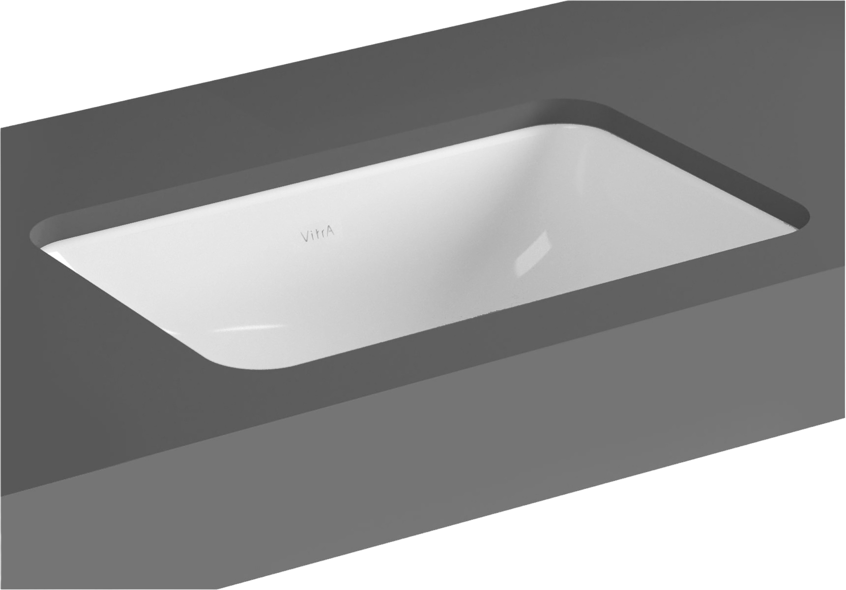 Раковина встраиваемая снизу VitrA S20 7475B003-0618 55 глянцевая белая, прямоугольная