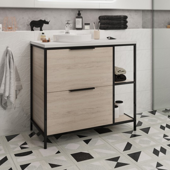 Тумба с раковиной Cersanit Bosquet 80