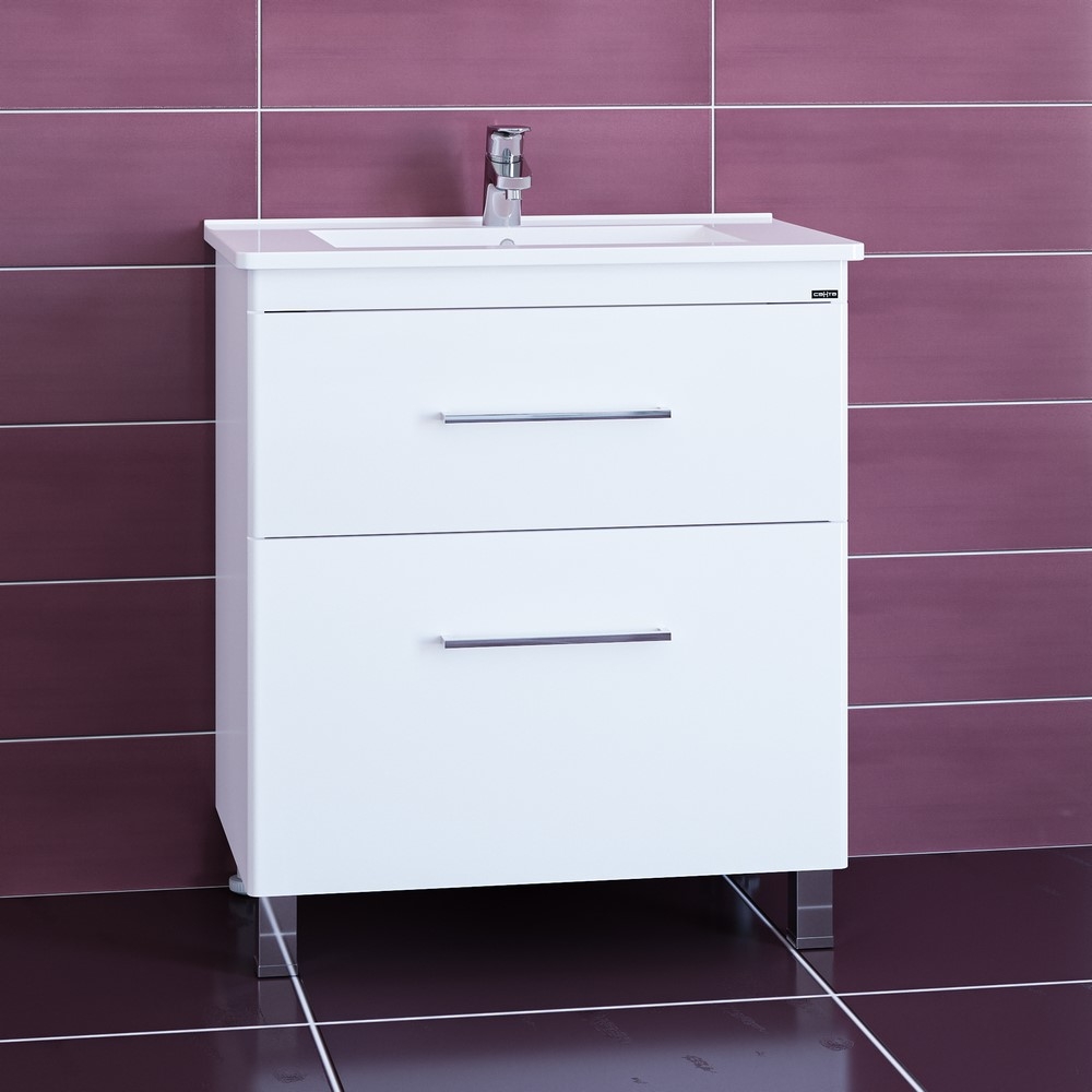 Тумба с раковиной СаНта Вегас 75 напольная, 2 ящика