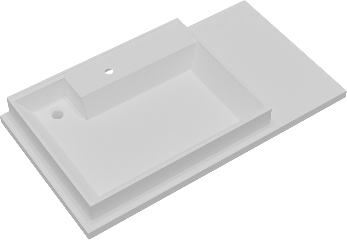 Раковина над стиральной машиной СаНта Юпитер 90 L белая, прямоугольная, со столешницей справа