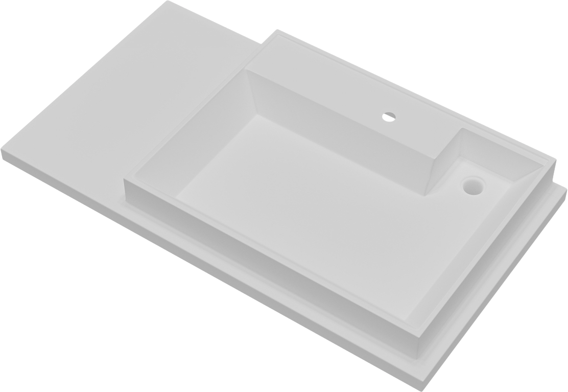 Раковина над стиральной машиной СаНта Юпитер 90 R белая, прямоугольная, со столешницей слева