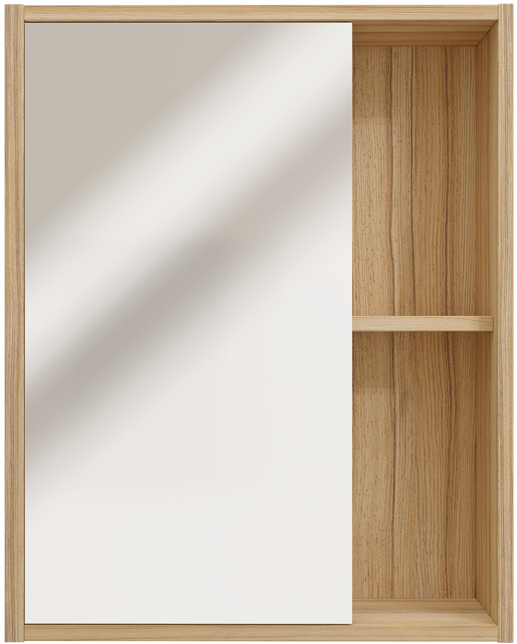 Зеркало-шкаф DIWO Углич 50 с открытыми полками, дуб вотан