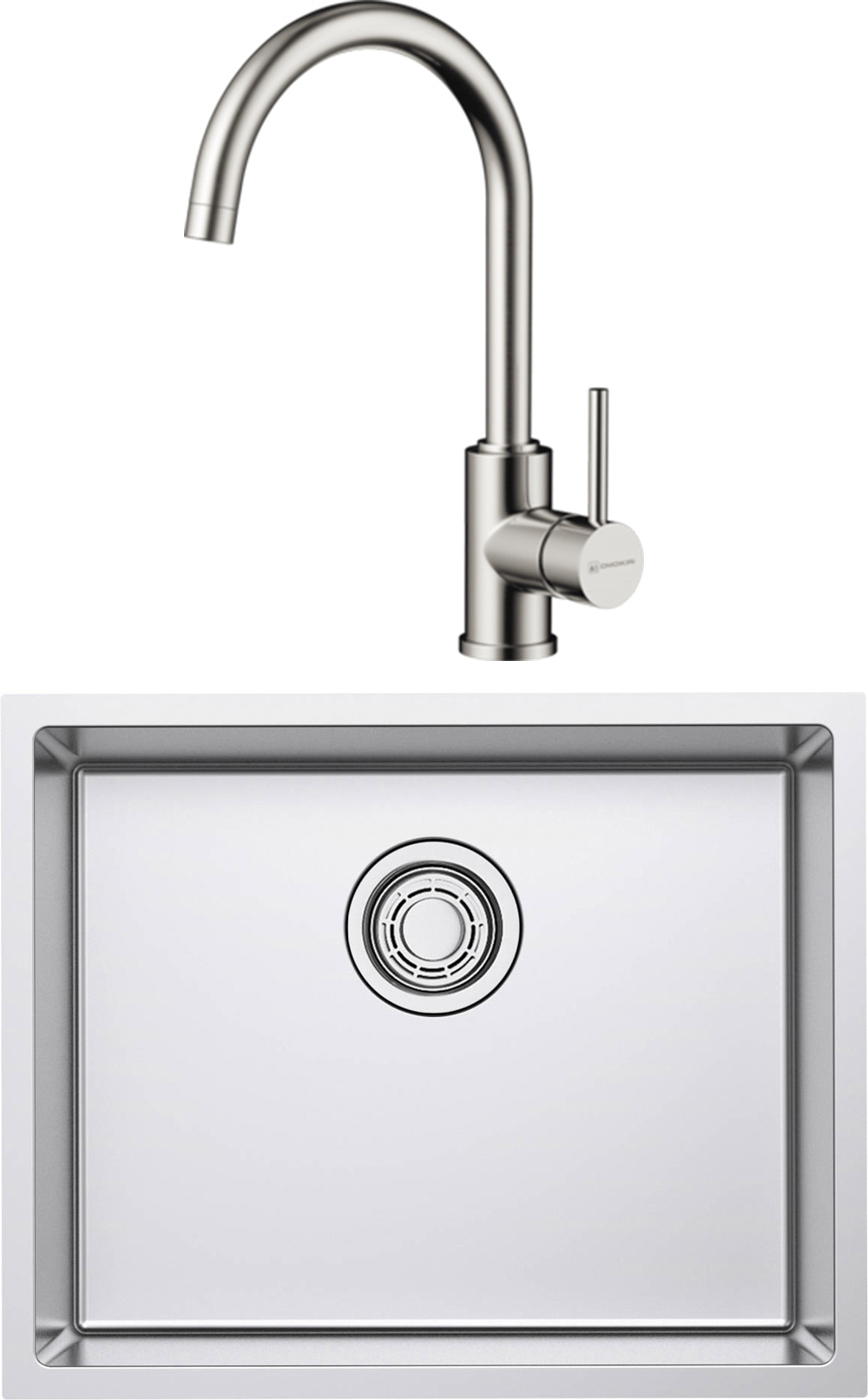 Комплект Мойка Omoikiri TADZAVA 54-U/I ULTRA-IN + Смеситель Shinagawa BN, нержавеющая сталь