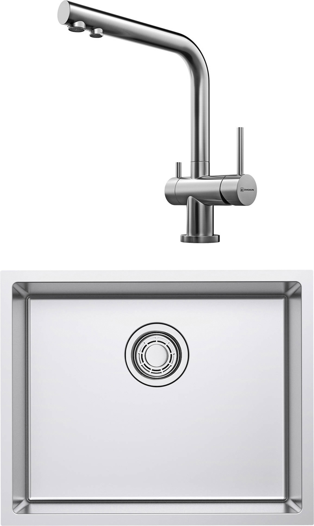 Комплект Мойка Omoikiri TADZAVA 54-U/I ULTRA-IN + Смеситель Nagano BN, нержавеющая сталь
