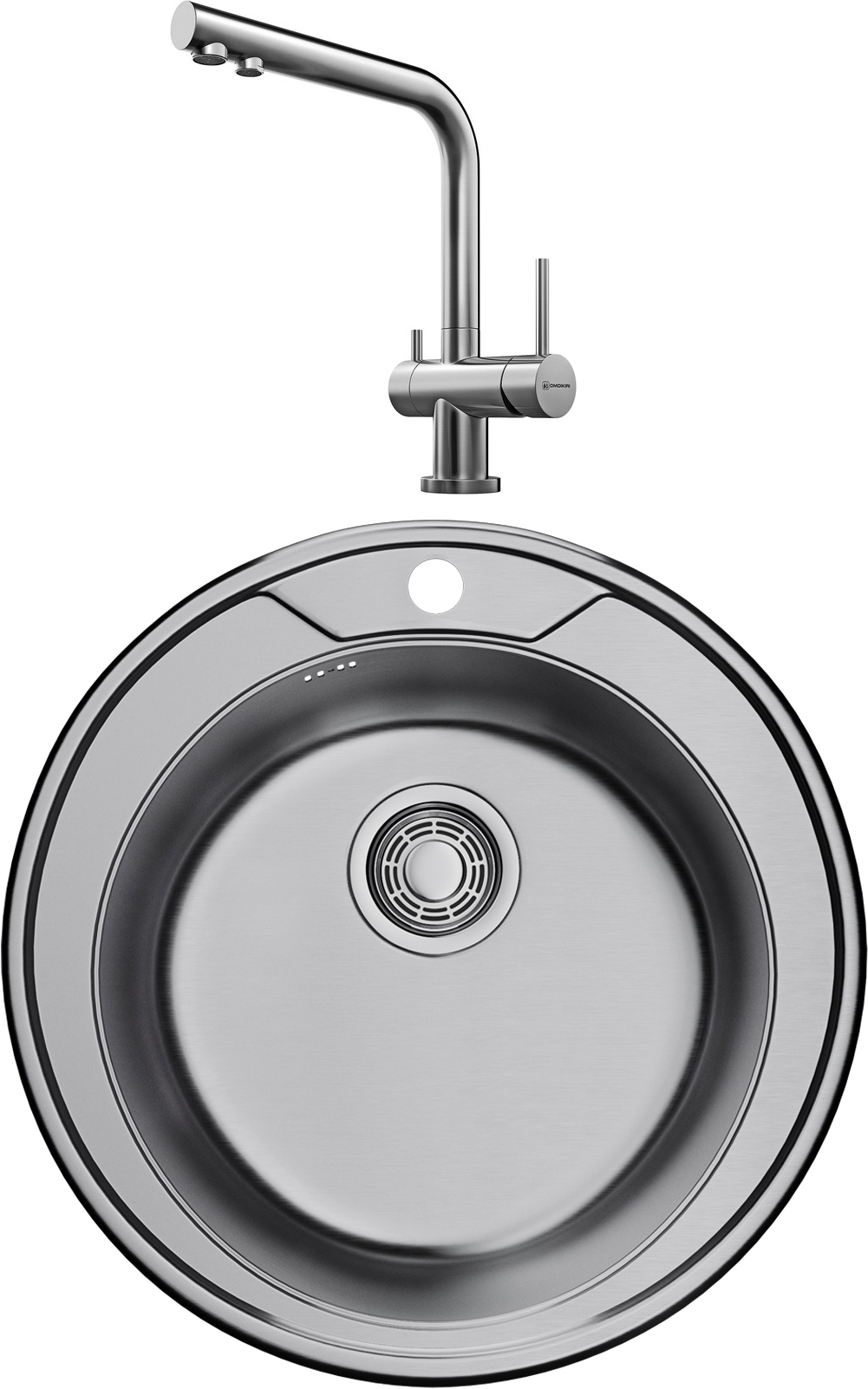 Комплект Мойка Omoikiri Asida 51 + Смеситель Nagano BN, нержавеющая сталь