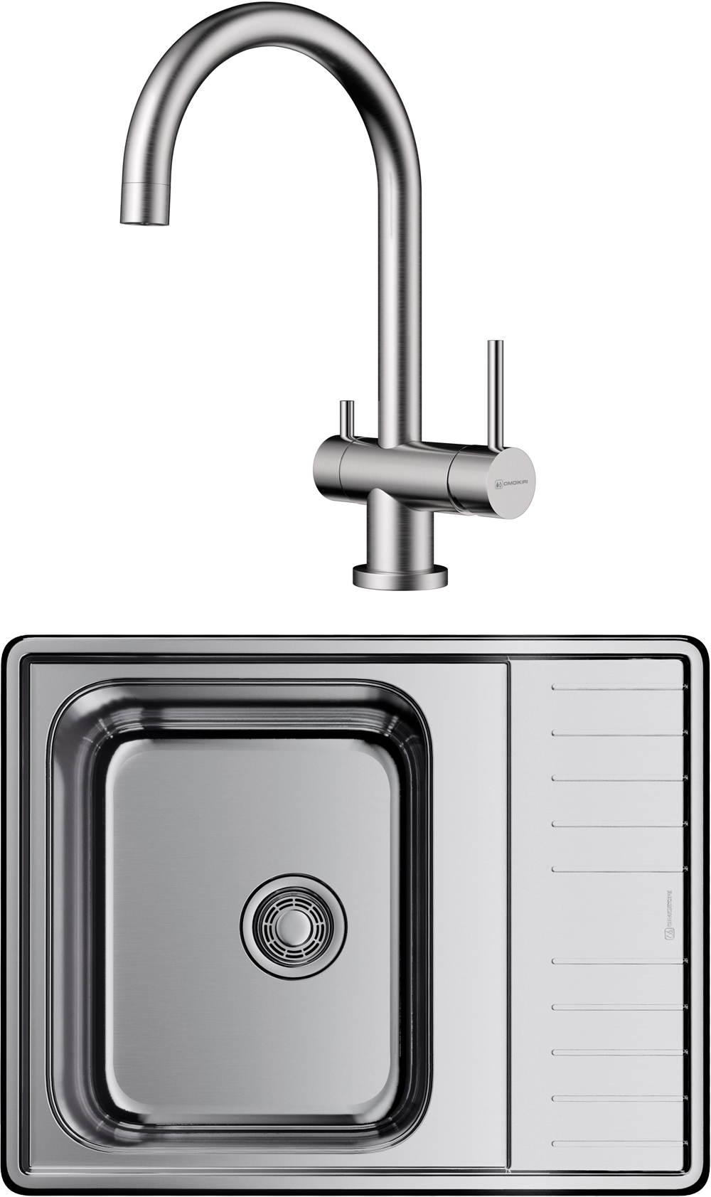 Комплект Мойка Omoikiri Sagami 63 + Смеситель Yamada BN, нержавеющая сталь