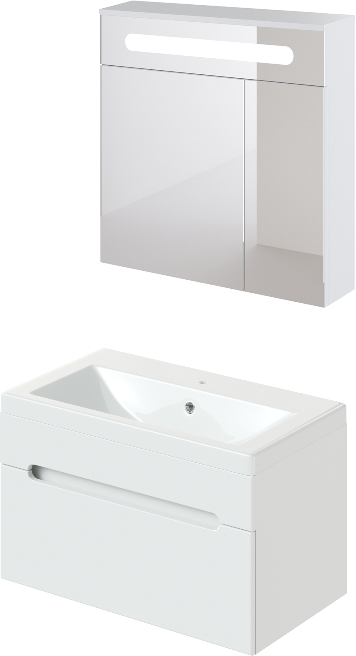 Мебель для ванной комнаты DIWO Коломна 80, подвесная, белая, российская (гарнитур, мебель)