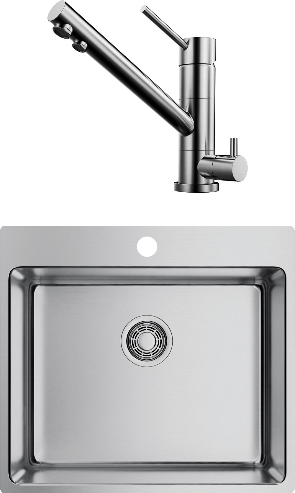 Комплект Мойка Omoikiri Amadare 55-IN + Смеситель Tonami BN, нержавеющая сталь