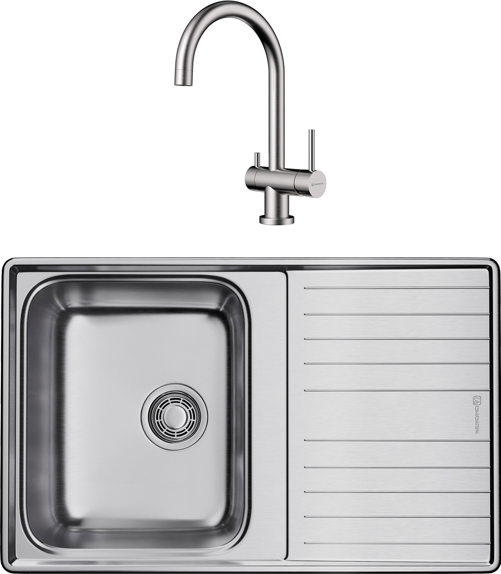 Комплект Мойка Omoikiri Sagami 79 + Смеситель Yamada BN, нержавеющая сталь