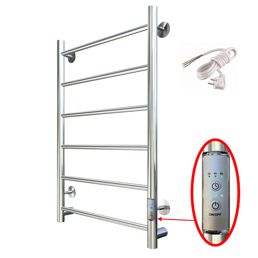 Полотенцесушитель электрический Тругор Аспект ПЭК СП1 80x55 см, подключение справа, слева, глянцевый хром, лесенка