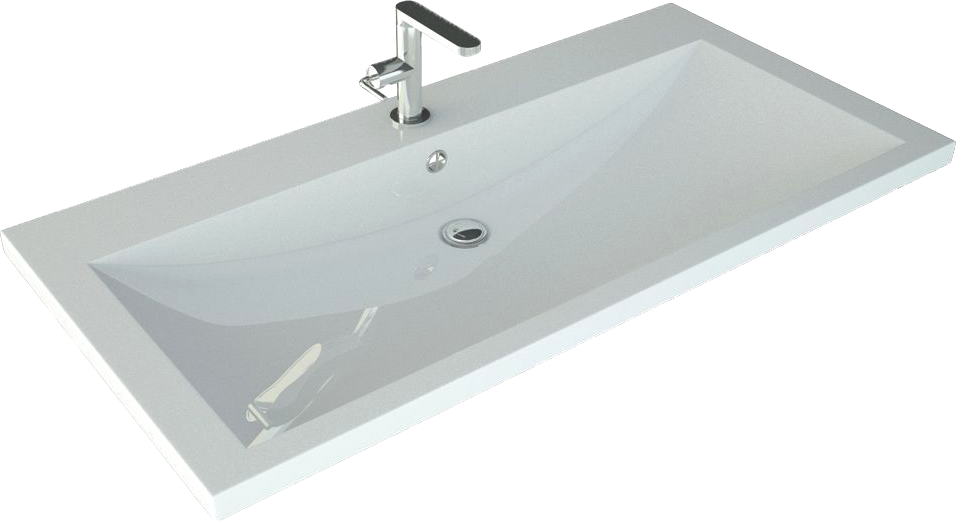 Мебельная раковина Art&Max AM-LAV 90 накладная, белая, прямоугольная, искусственный мрамор