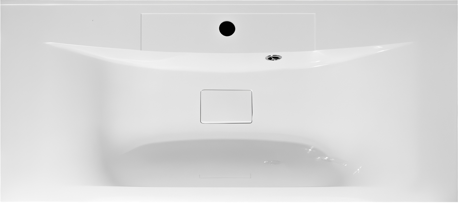 Мебельная раковина Art&Max Bianchi 100 накладная, белая, прямоугольная, искусственный мрамор