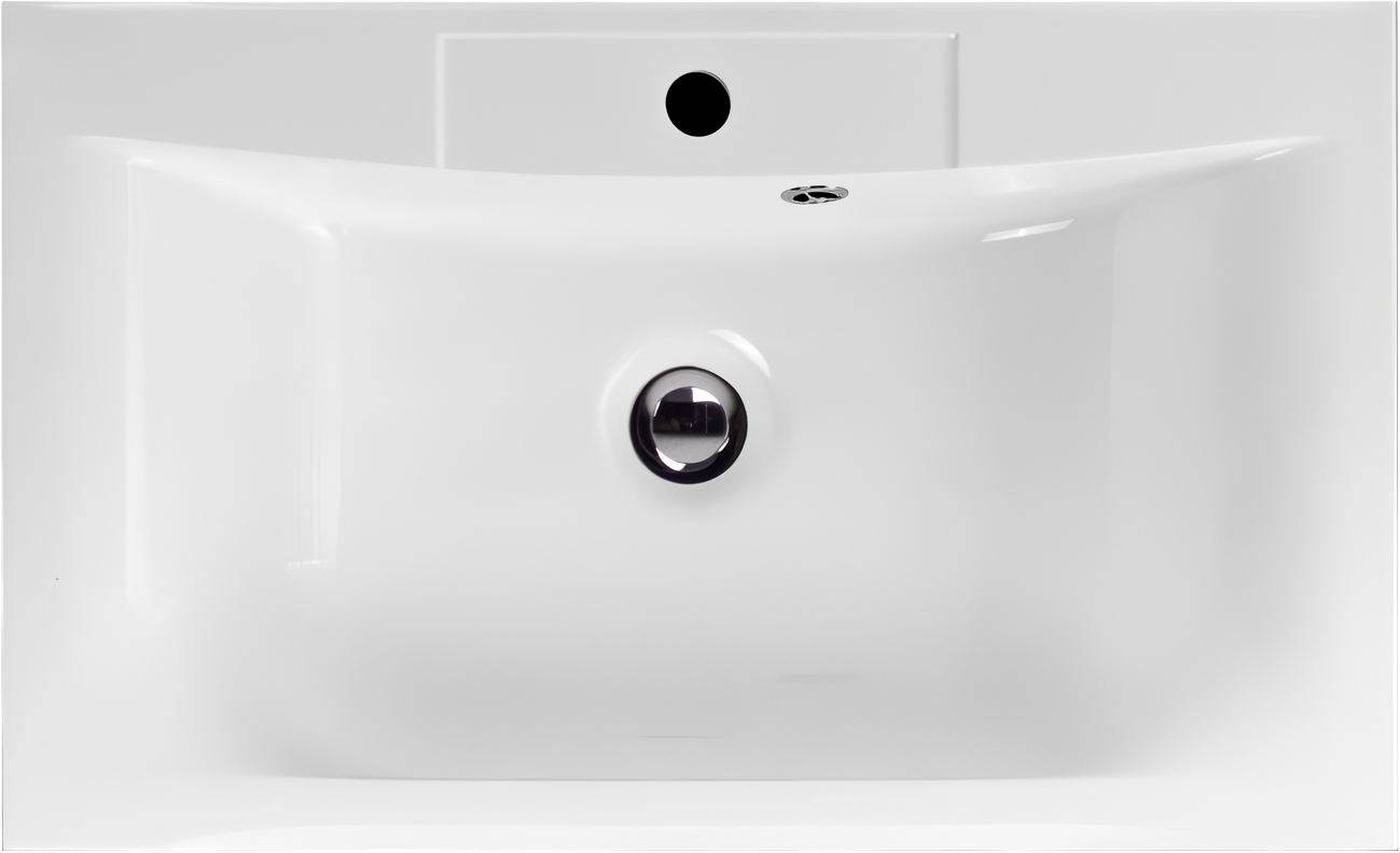 Мебельная раковина Art&Max Bianchi 75 накладная, белая, прямоугольная, искусственный мрамор