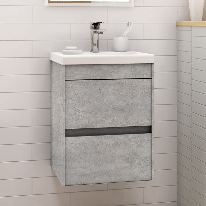 Тумба под раковину без столешницы Art&Max Семья (Family) 40, подвесная, Cemento Veneto