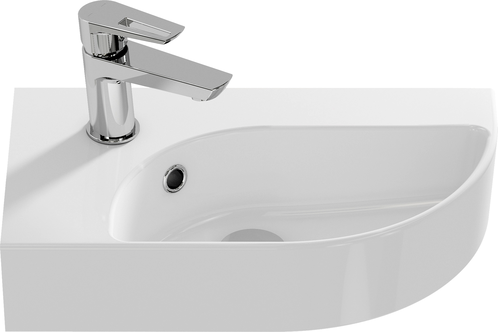 Раковина маленькая в туалет Cersanit КАМЕО (CAMEO) 46 левая белая, прямоугольная