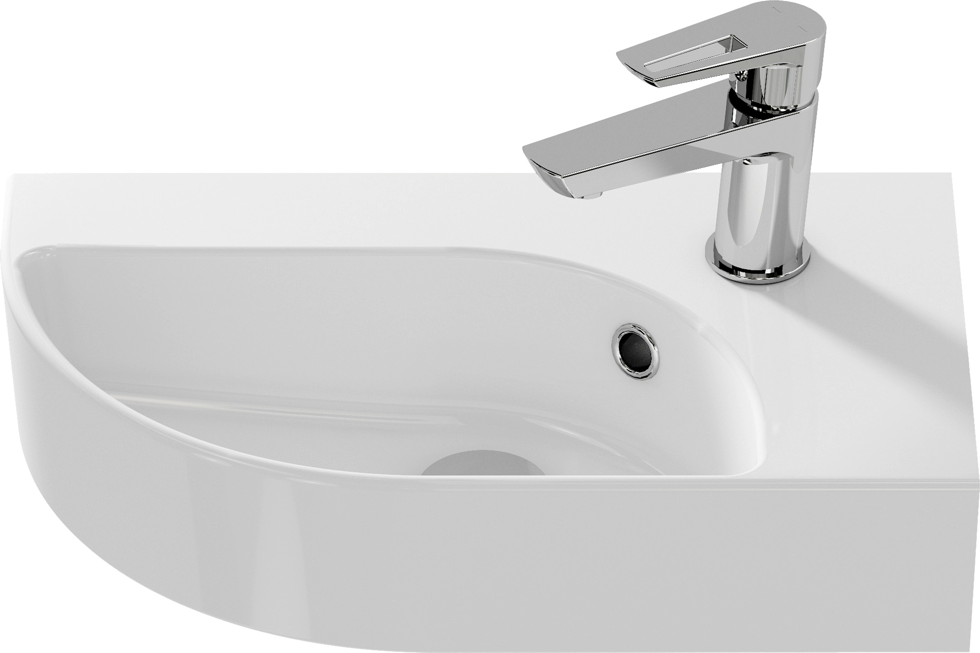 Раковина маленькая в туалет Cersanit CAMEO 46 правая белая, прямоугольная