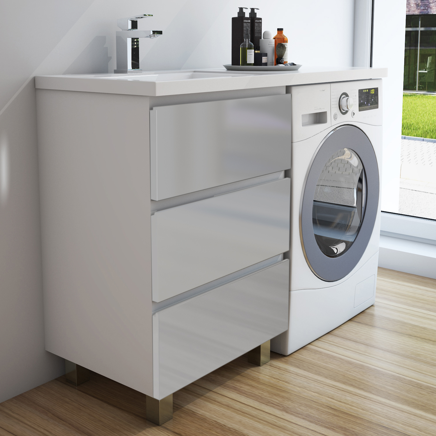 Тумба под раковину без столешницы Эстет Dallas Luxe 140 напольная, 3 ящика