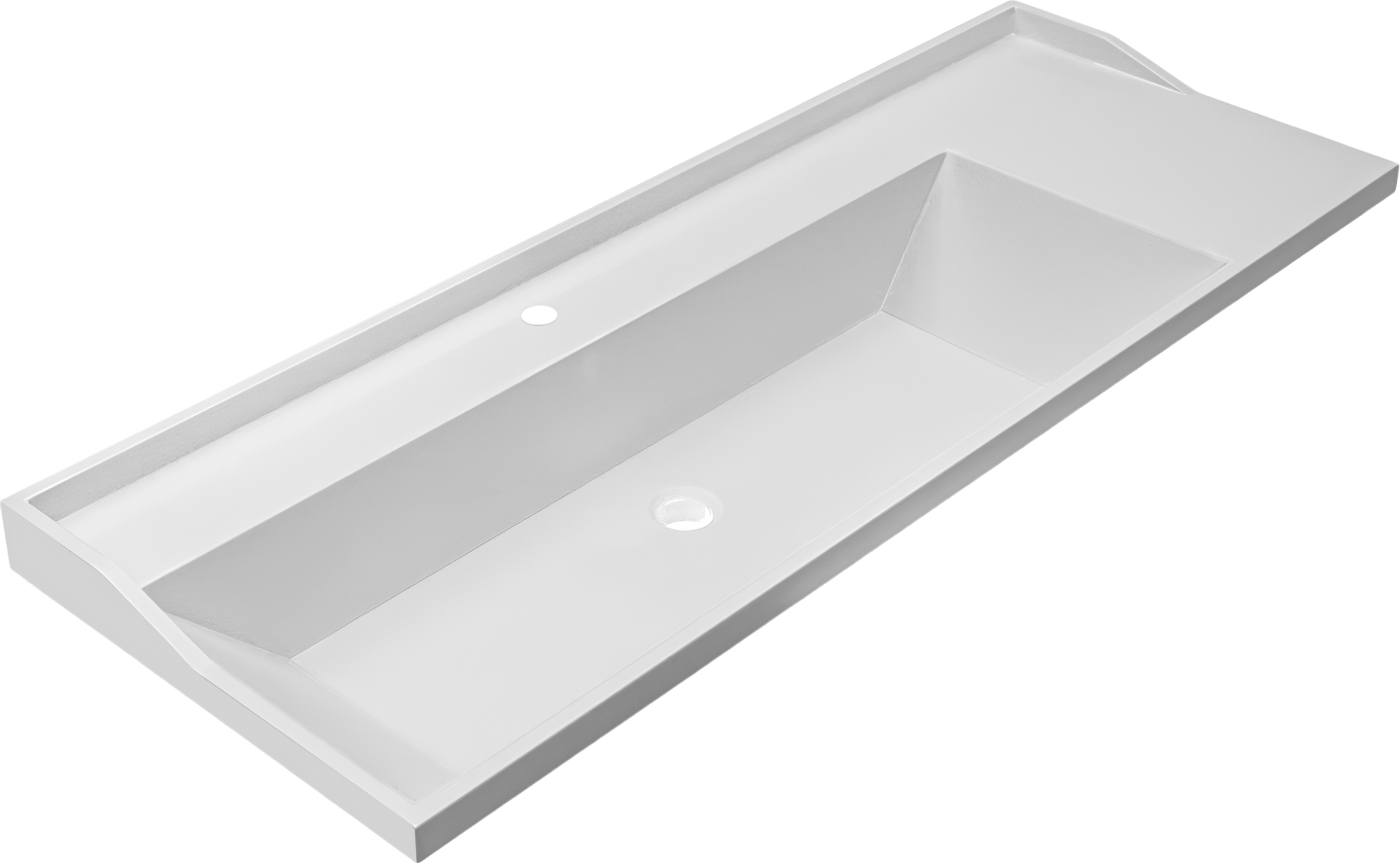 Мебельная раковина СаНта Сириус 120 накладная, белая, прямоугольная, искусственный мрамор