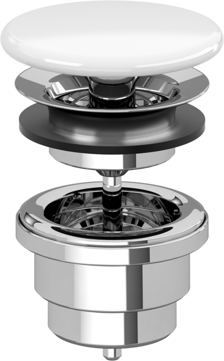 Донный клапан для раковины Villeroy & Boch 68080001 без перелива, альпийский белый
