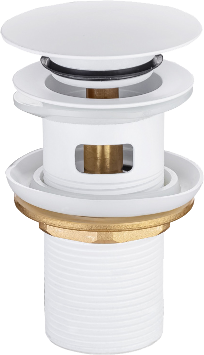 Донный клапан для раковины Allen Brau Priority Round 5.31023-21 с переливом, матовый белый