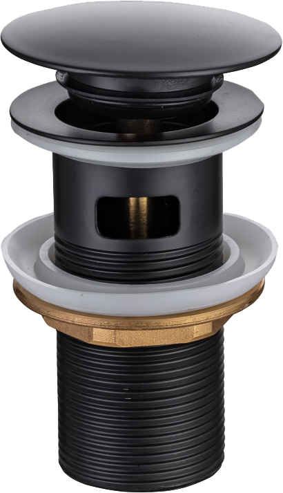 Донный клапан для раковины Allen Brau Priority Round 5.31023-31 с переливом, матовый черный