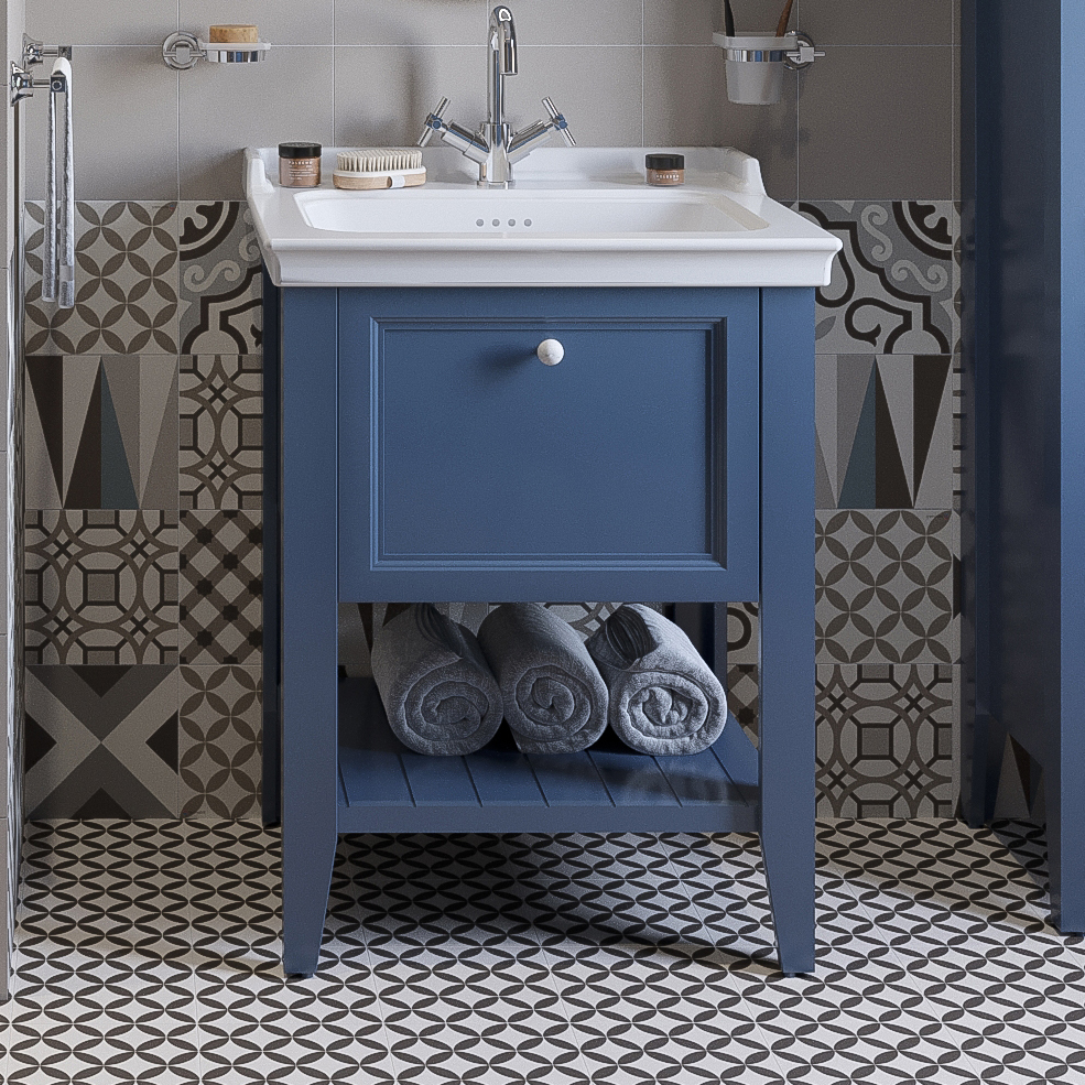 Тумба с раковиной VitrA Valarte 65 стальная синяя