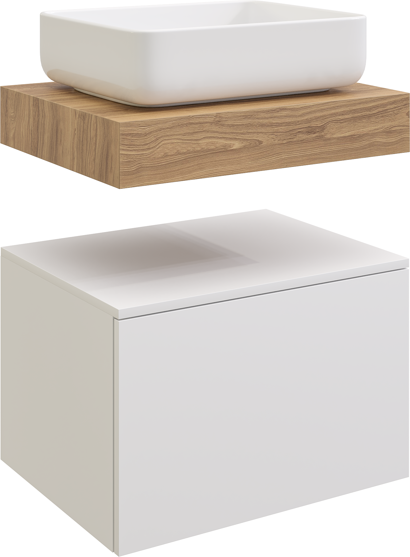 Столешница STWORKI Ольборг 60 дуб французский, без отверстий, с тумбой 60