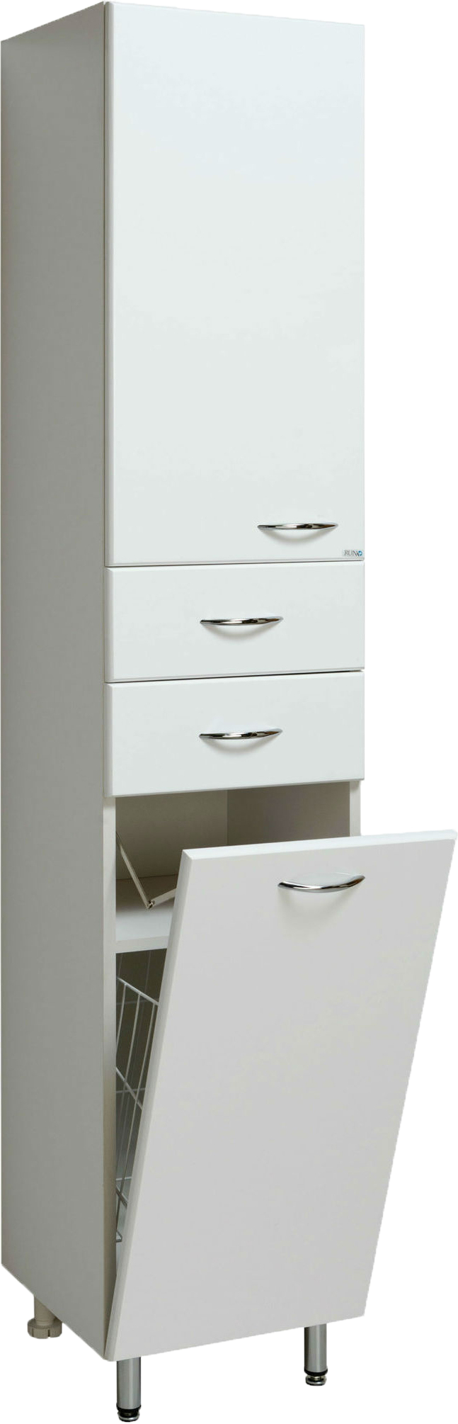 Шкаф-пенал для ванной Runo Эконом мебель Универсальный 40 L с бельевой корзиной