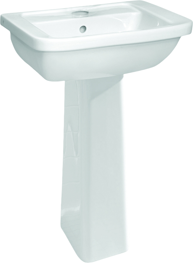 Раковина подвесная VitrA Form 300 9602B003-7650 55 глянцевая белая, прямоугольная, с пьедесталом