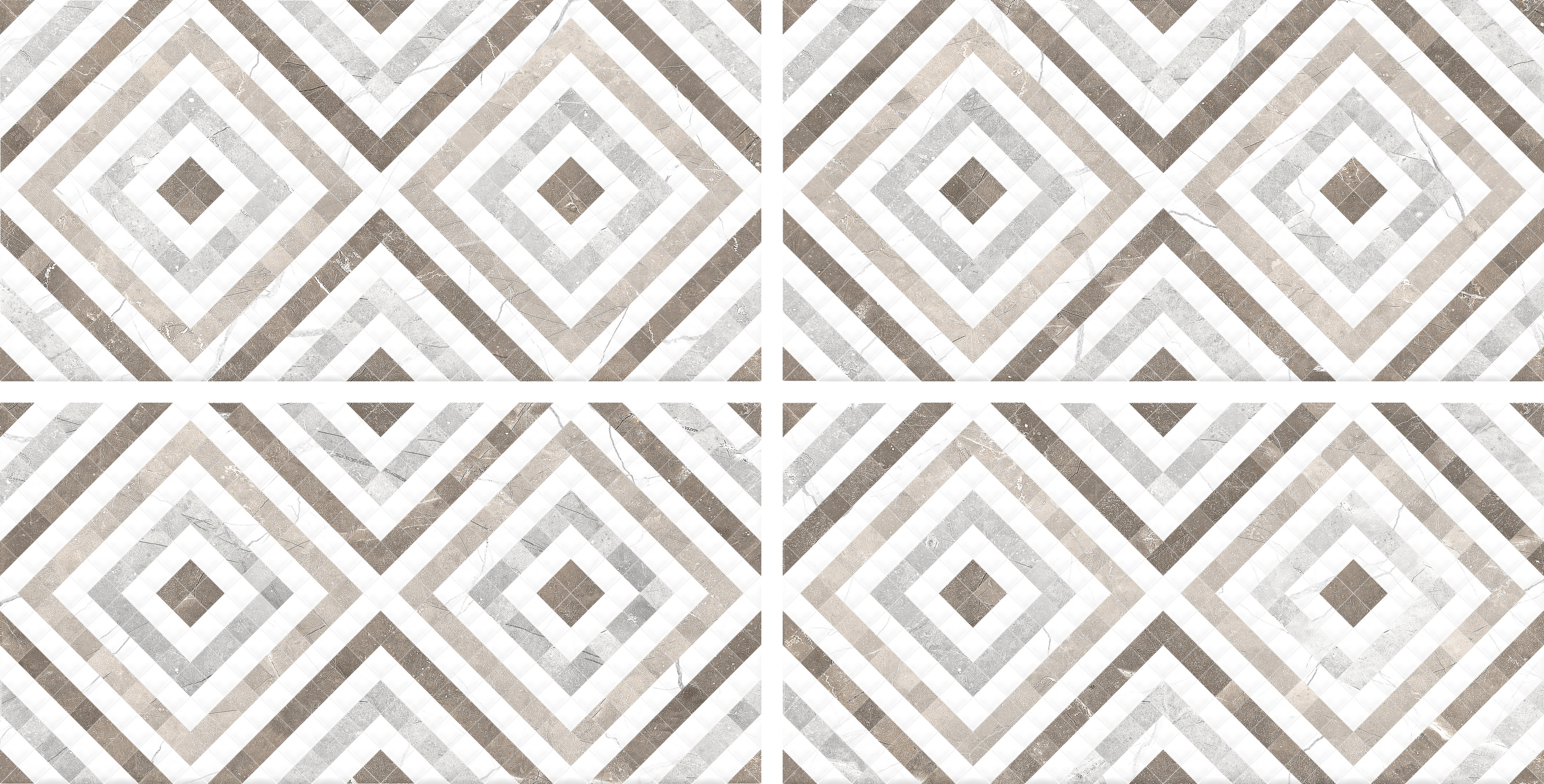 Керамическая плитка настенная Global Tile Siluet GT123VG глянцевая, 50x25 белая, орнамент