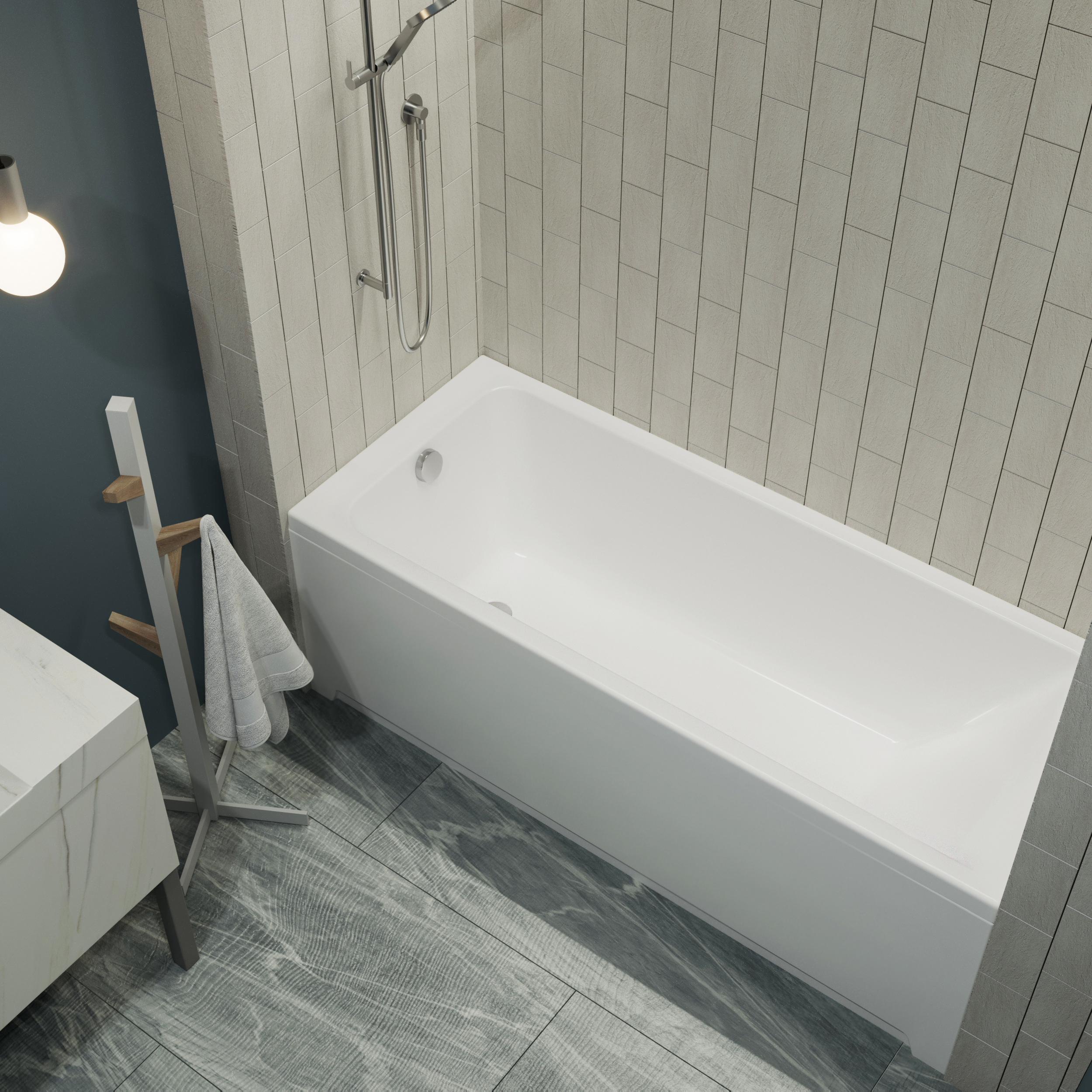 Акриловая ванна DIWO Переславль без опоры 150x70 см, пристенная, белая