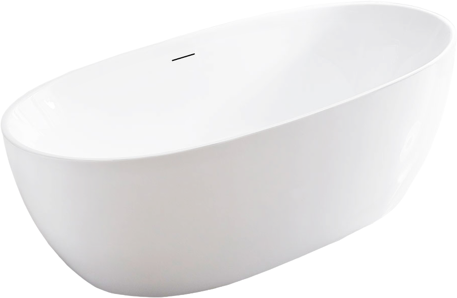 Акриловая ванна Vincea VBT-405-1700 170x80 см, отдельностоящая, белая, овальная, на ножках, со сливом-переливом