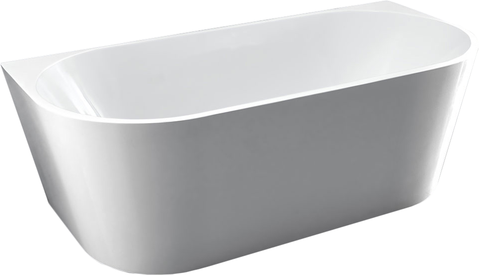 Акриловая ванна Vincea VBT-421-1800 180x80 см, пристенная, белая, овальная, на ножках, со сливом-переливом