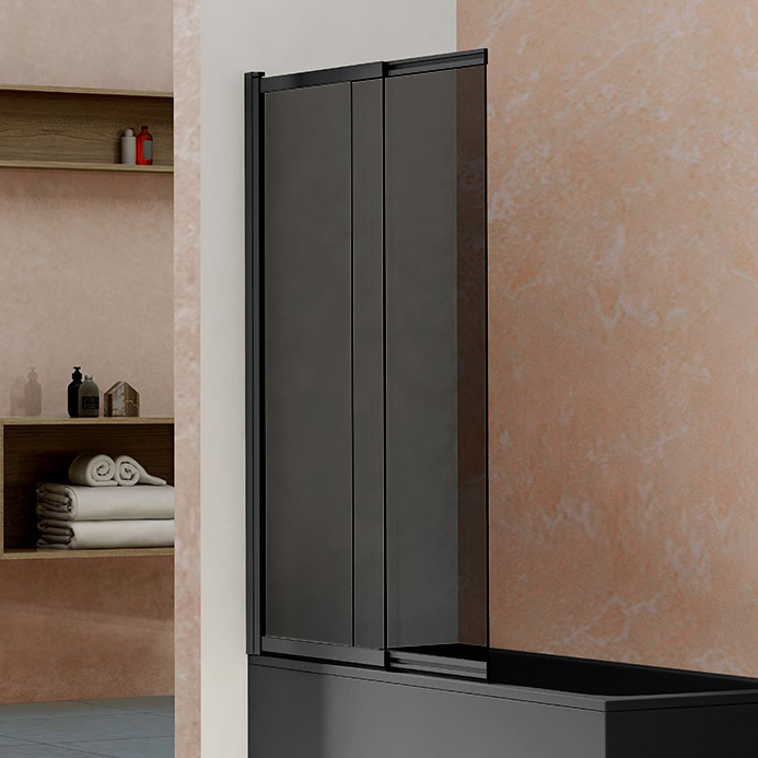 Шторка на ванну Vincea VSB-1E100CGB 100 см, профиль чёрный, стекло тонированное