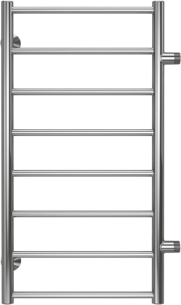 Полотенцесушитель водяной Terminus Аврора П8 50 80x50 см, глянцевый хром, лесенка