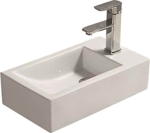 Раковина маленькая в туалет Art&Max 46 белая, прямоугольная, фаянс