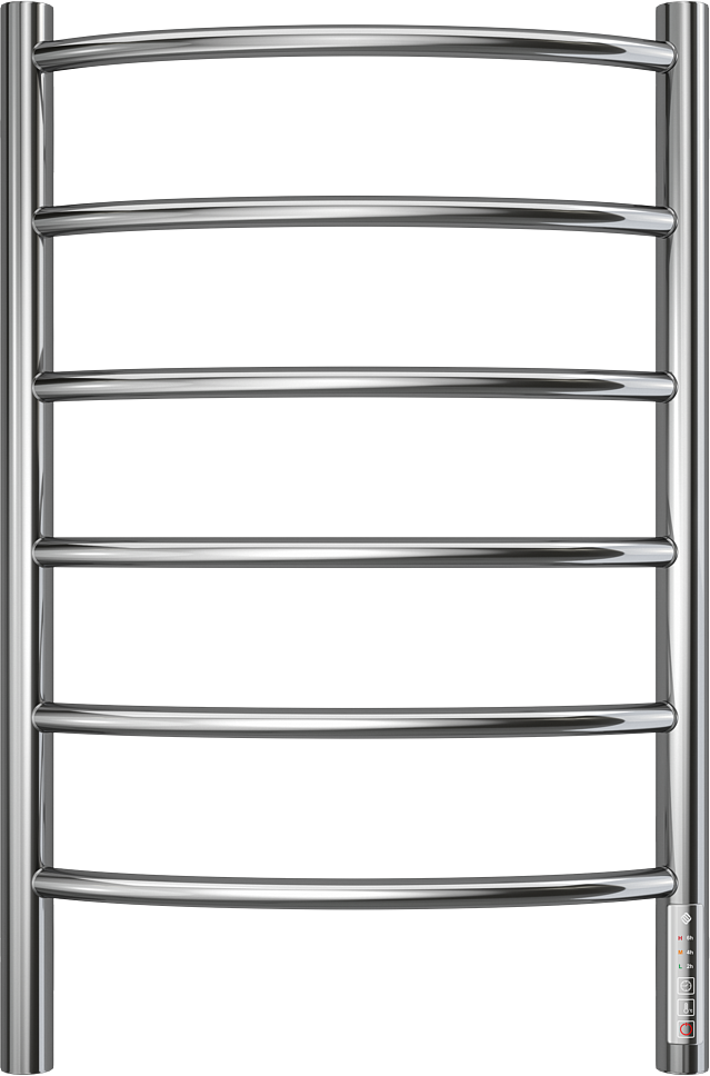 Полотенцесушитель электрический Terminus Классик П6 65x45 см, подключение справа, глянцевый хром, лесенка, дуга