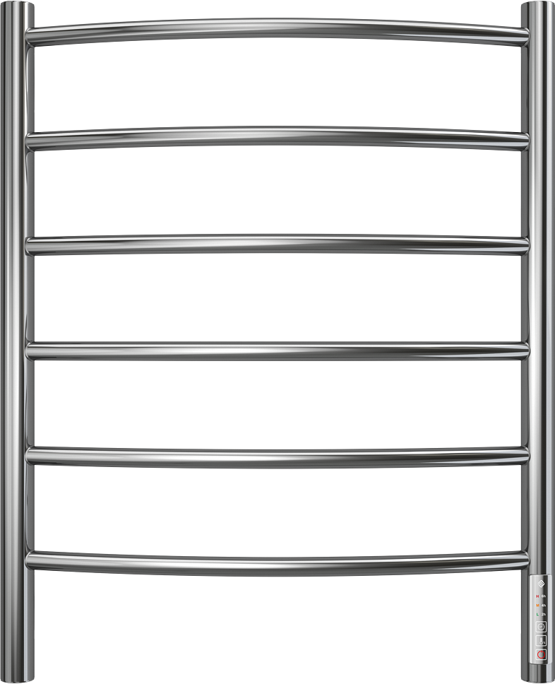 Полотенцесушитель электрический Terminus Классик П6 65x55 см, подключение справа, глянцевый хром, лесенка, дуга