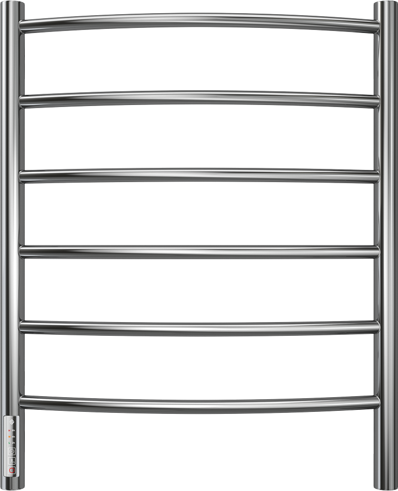 Полотенцесушитель электрический Terminus Классик П6 65x55 см, подключение слева, глянцевый хром, лесенка, дуга