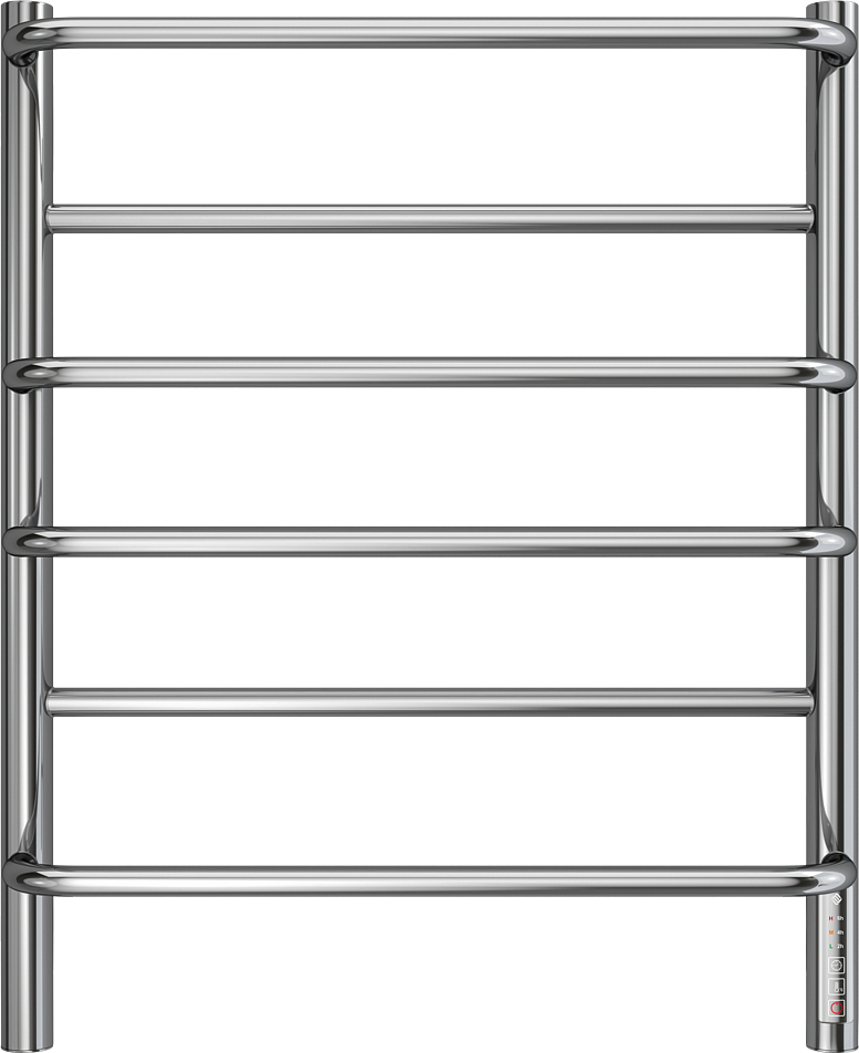 Полотенцесушитель электрический Terminus Евромикс П6 65x55 см, подключение справа, слева, глянцевый хром, лесенка