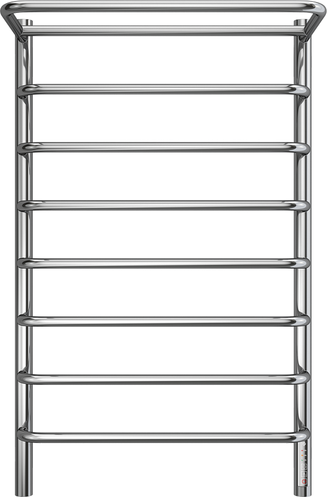 Полотенцесушитель электрический Terminus Полка П8 500*850 85x55 см, подключение справа, слева, глянцевый хром, лесенка, с полкой
