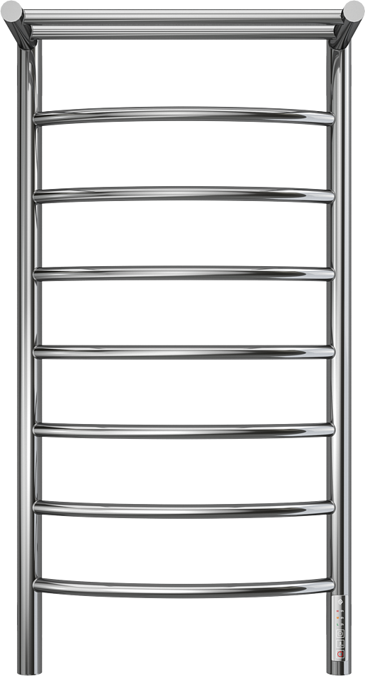 Полотенцесушитель электрический Terminus Классик П8 85x45 см, подключение справа, слева, скрытое подключение справа, глянцевый хром, лесенка, с полкой