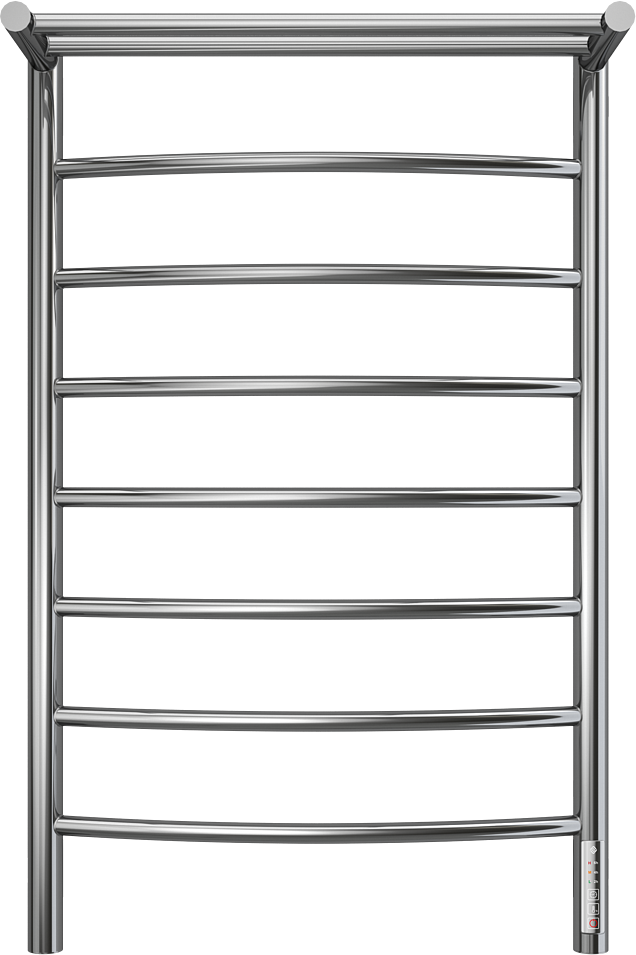 Полотенцесушитель электрический Terminus Классик П8 85x55 см, подключение справа, слева, скрытое подключение справа, глянцевый хром, лесенка, с полкой