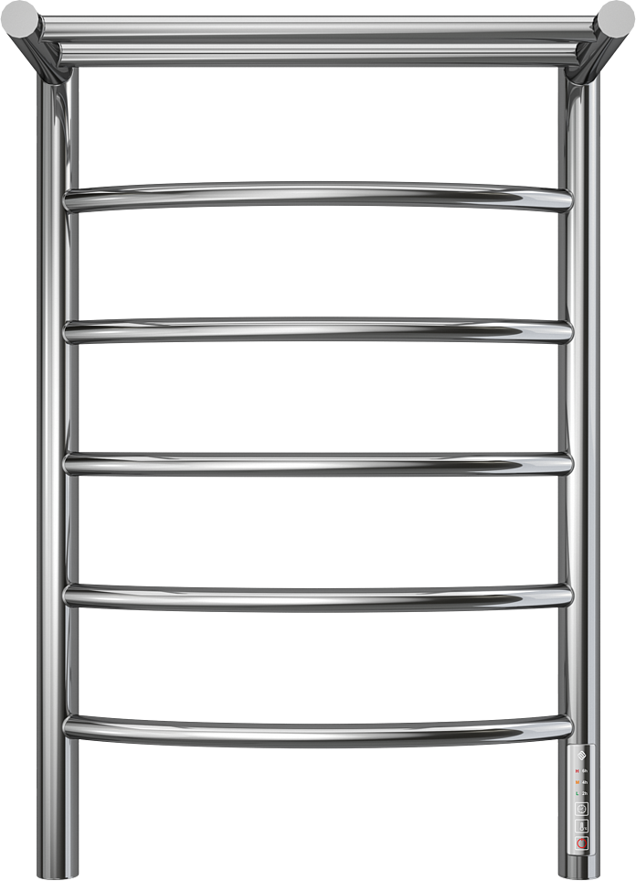 Полотенцесушитель электрический Terminus Классик П6 65x45 см, подключение справа, слева, глянцевый хром, лесенка, с полкой