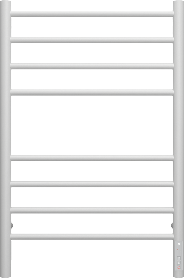 Полотенцесушитель электрический Terminus Аврора П8 80x55 см, подключение справа, слева, матовый белый, лесенка, из стали