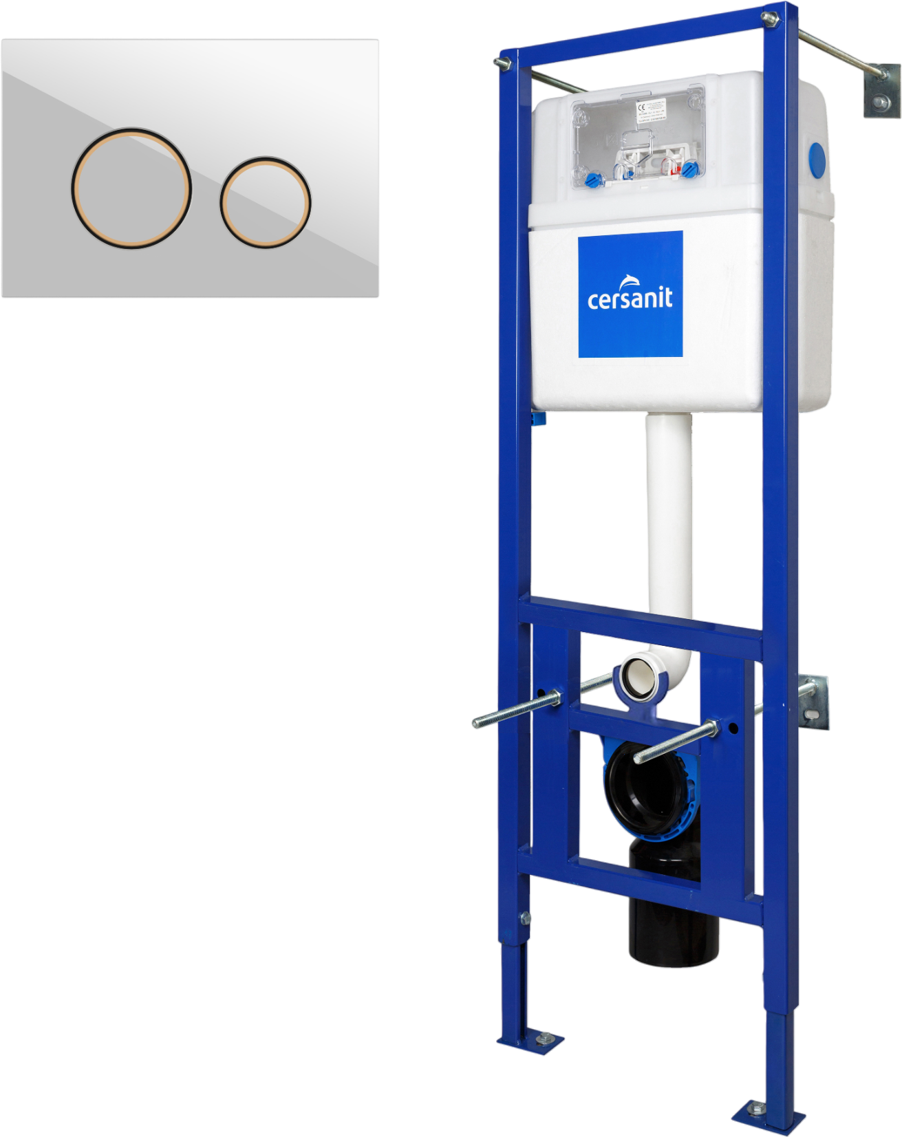 Комплект Инсталляция Cersanit Link Pro + Кнопка Twins 63535 цвет матовый белый