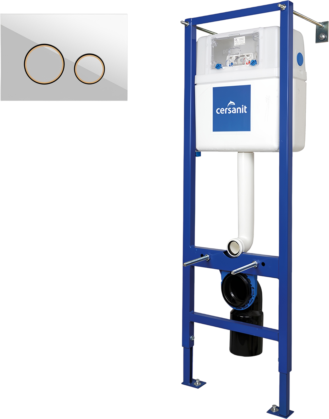 Комплект Инсталляция Cersanit Vector S-IN-MZ-VECTOR + Кнопка Twins 63535 цвет матовый белый