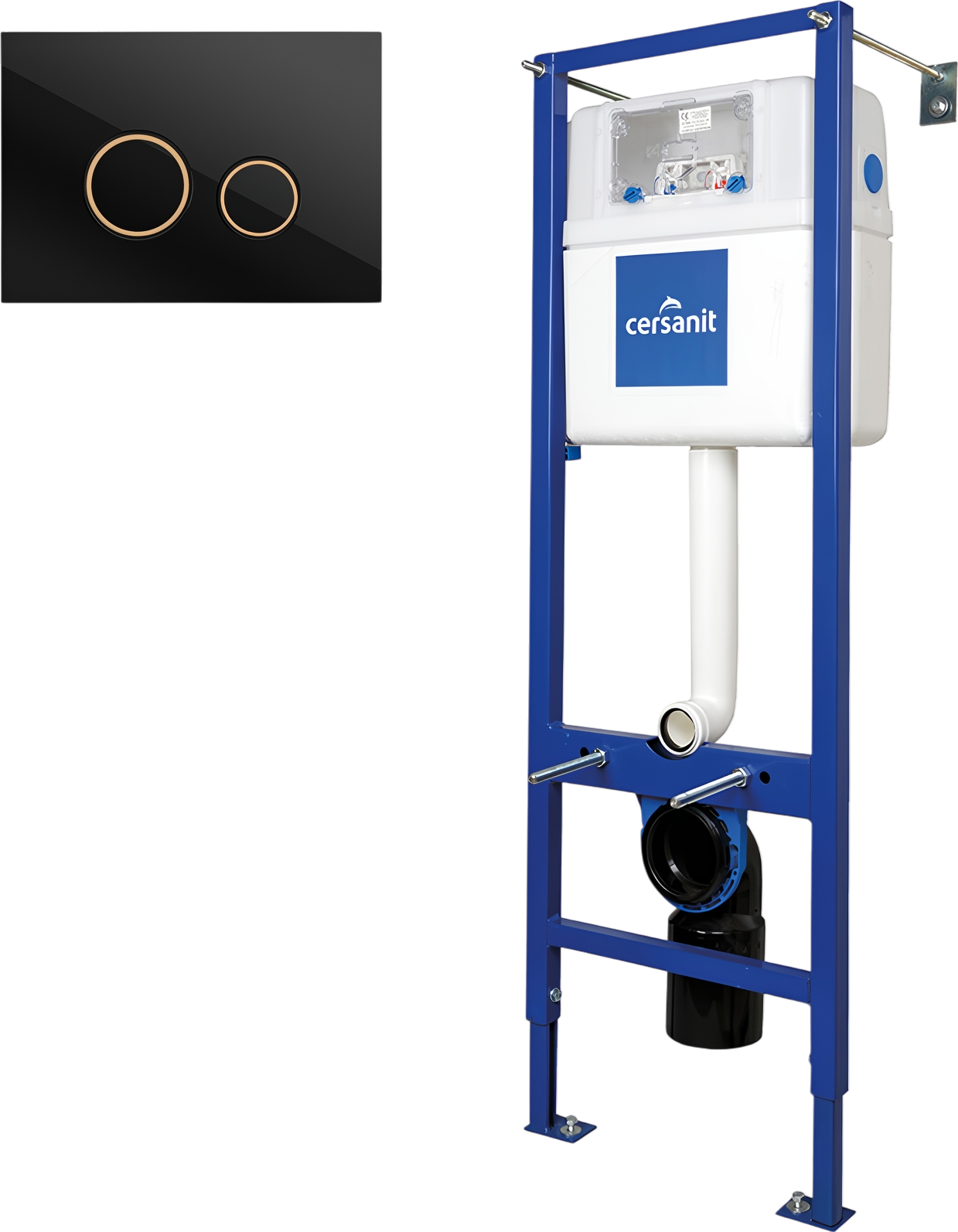 Комплект Инсталляция Cersanit Vector S-IN-MZ-VECTOR + Кнопка Twins 63534 цвет матовый черный