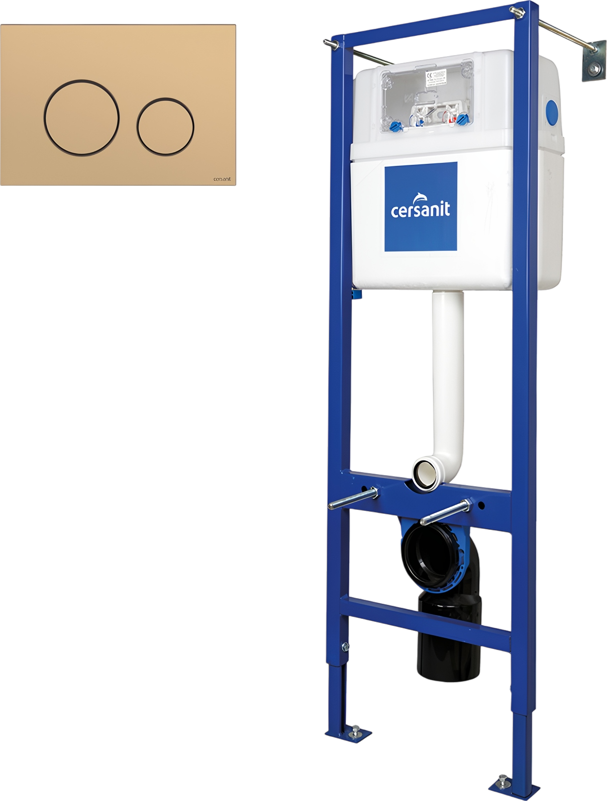 Комплект Инсталляция Cersanit Vector S-IN-MZ-VECTOR + Кнопка Twins 63524 цвет матовое золото