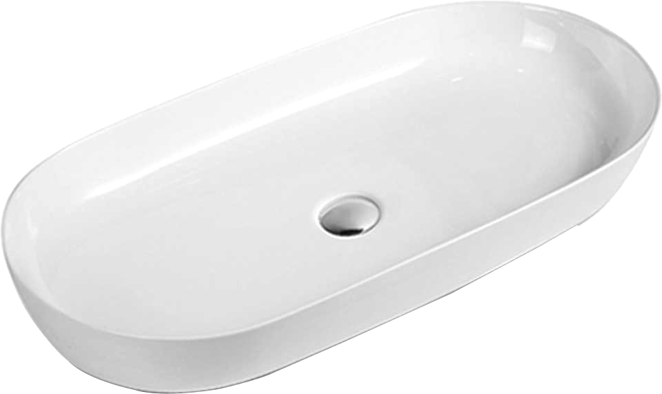 Накладная раковина Vincea VBS-114 80 глянцевая белая, овальная